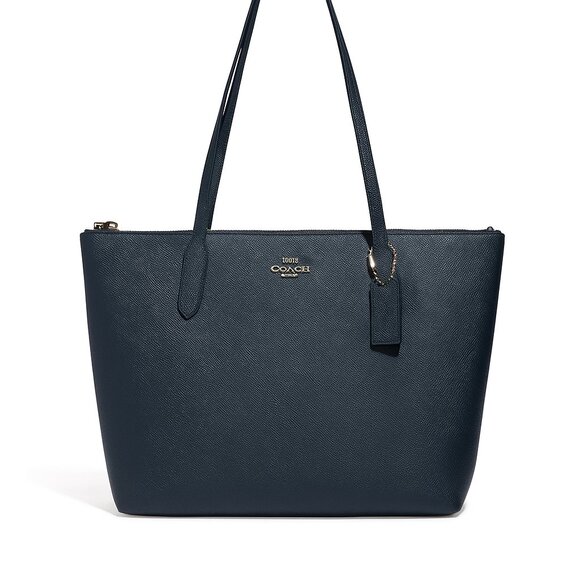 Coach Crossgrain Black Leather Tote Bag Zip Top Gold Hardware – Classic & Timele - Picture 1 of 10